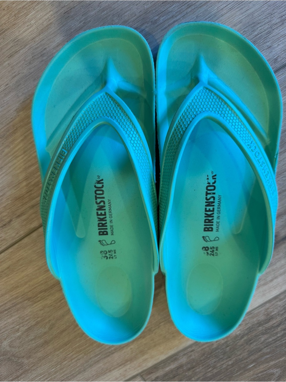 Birkenstock Women’s Aqua/Turquoise EVA Flip Flops BARELY WORN!!!